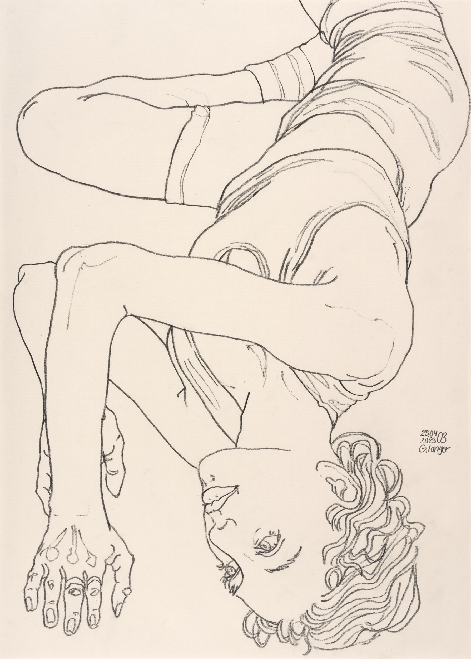 Gunter Langer, 2023, Zeichnung, Zeichenpapier, 71 x 51 cm